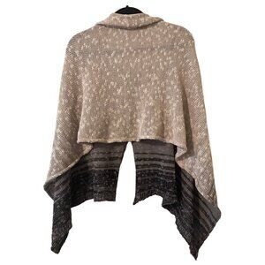 Women's GEORGINA ESTEFANIA Poncho Wrap  Beige Brown Loose Knit One Size